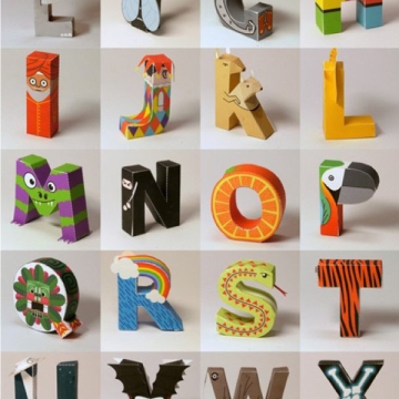 Free Pop up paper alphabet for kids